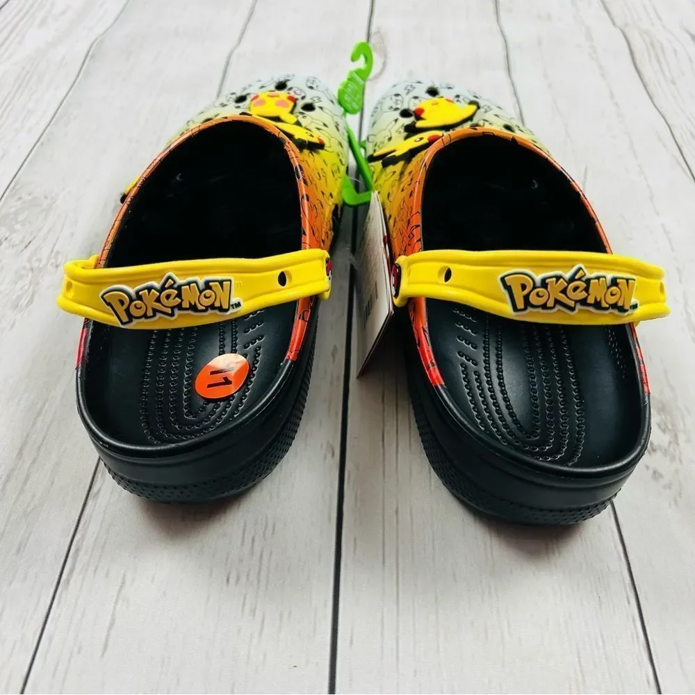 CROCS X Pokemon Pikachu Classic Clog w/ Jibbitz Mens Size 9 Womens Size 11